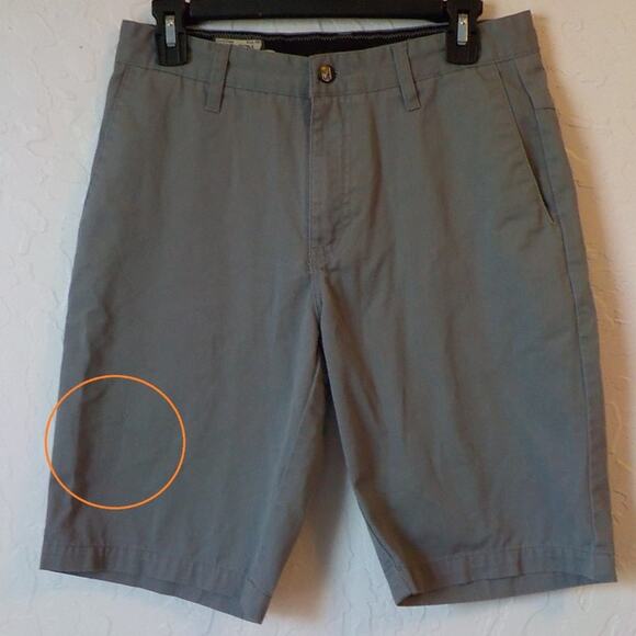 Volcom VMonty Shorts Green Flat Front Men 28 - Picture 9 of 9